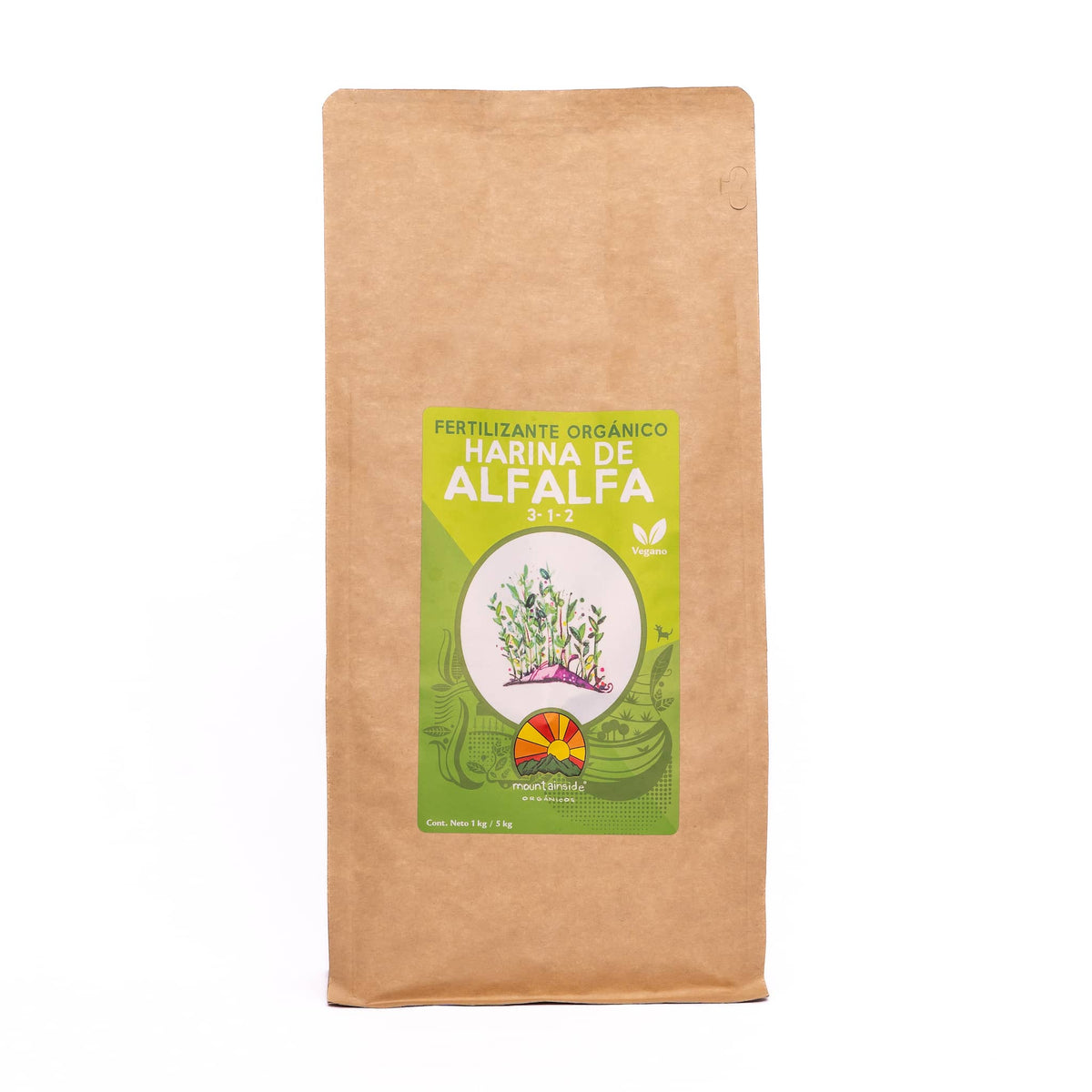 Alfalfa en Harina Fertilizante Orgánico Vegano, Certificado Orgánico