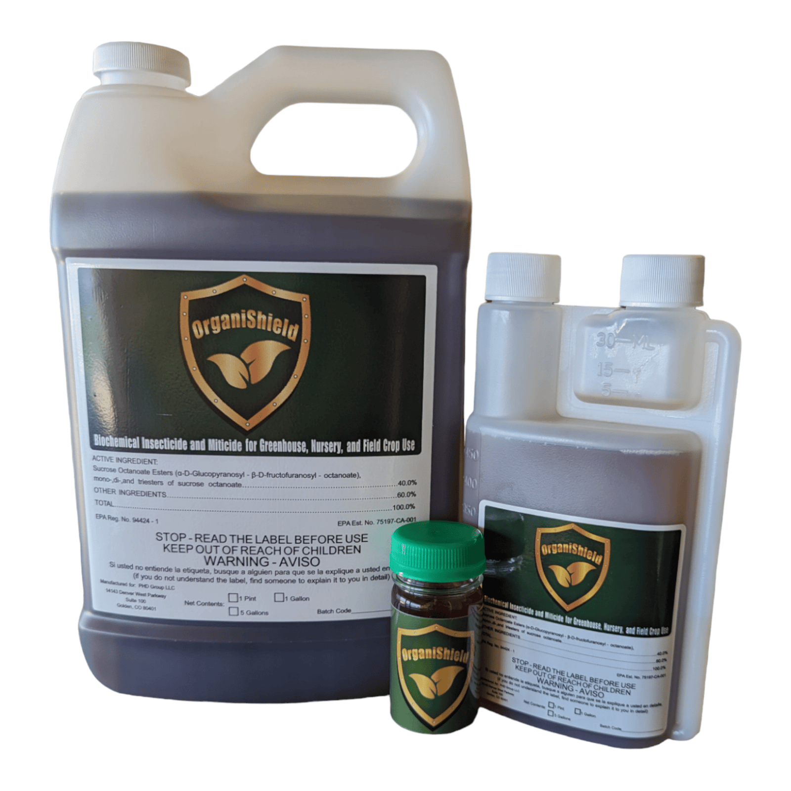 OrganiShield Insecticida, Fungicida y Acaricida Bioquímico y Orgánico