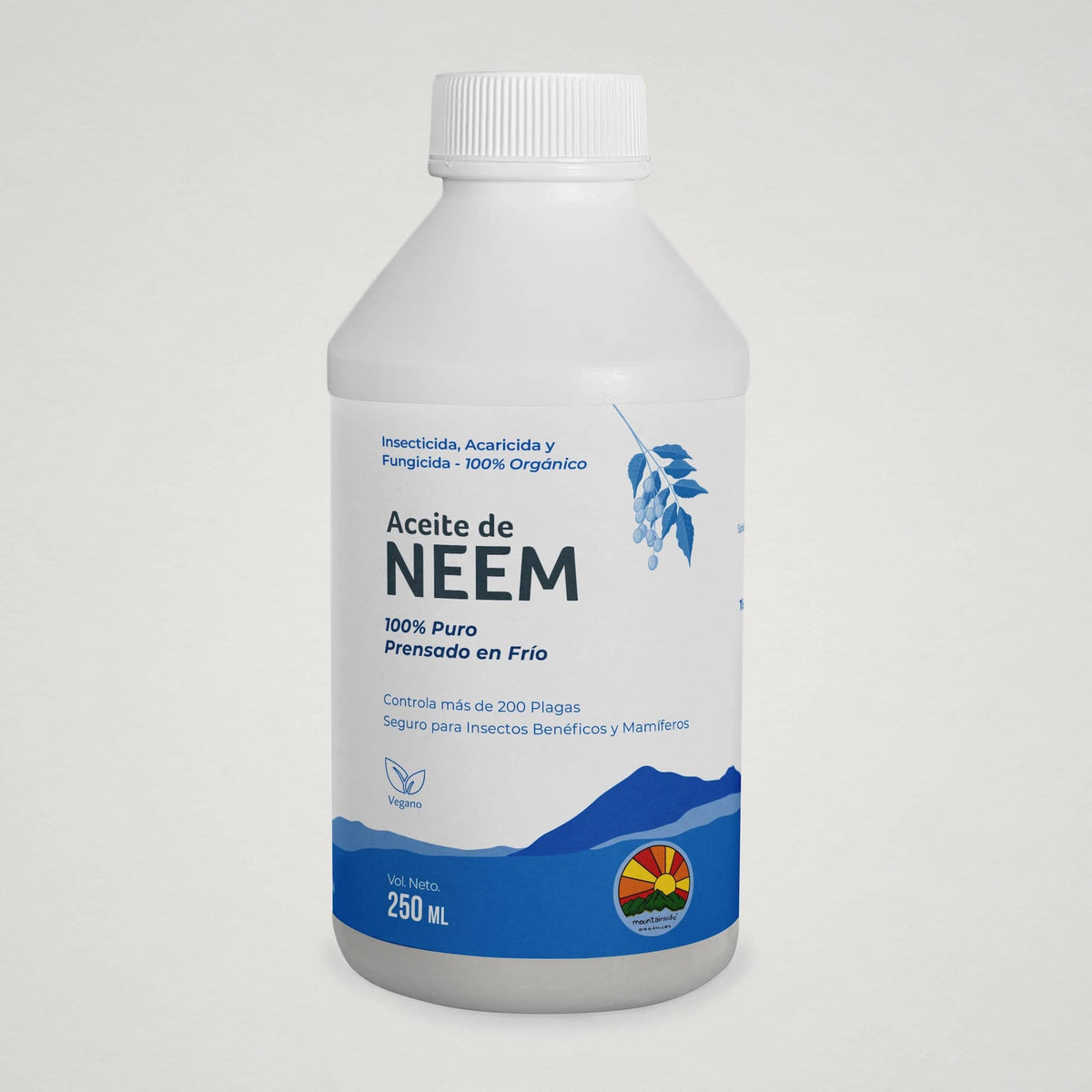 Aceite de Neem 100% Puro Presando en frio envase 250 ml frente