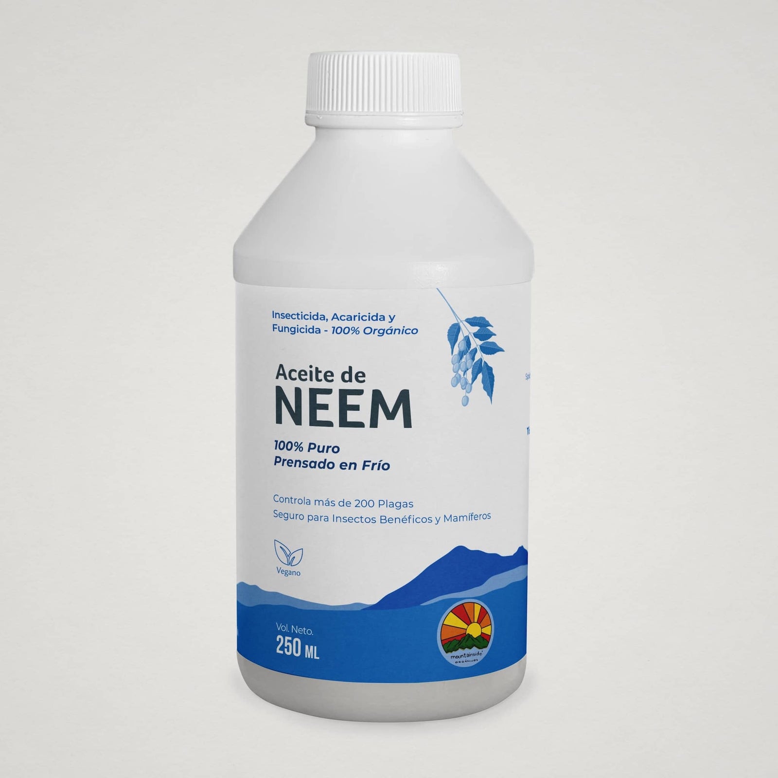 Aceite de Neem 100% Puro Presando en frio envase 250 ml frente