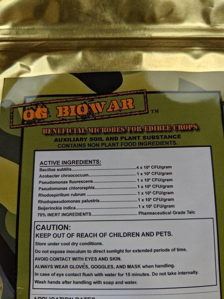 OG Biowar Foliar Pack ingredientes activos en Mexico