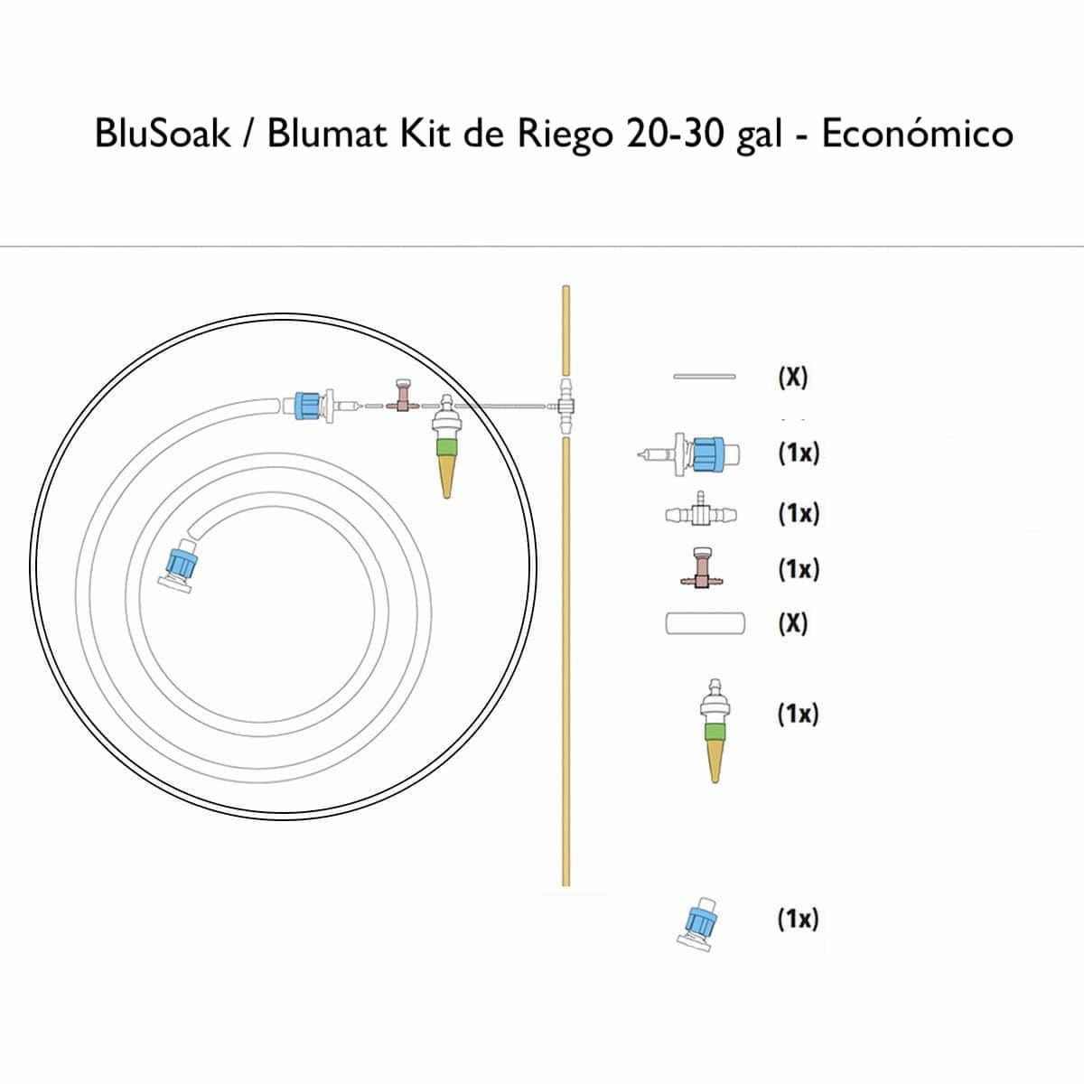 Blumat y Blusoak Kit de Riego Automático para Macetas de 20-30 Galones - Económico - Mountainside Orgánicos